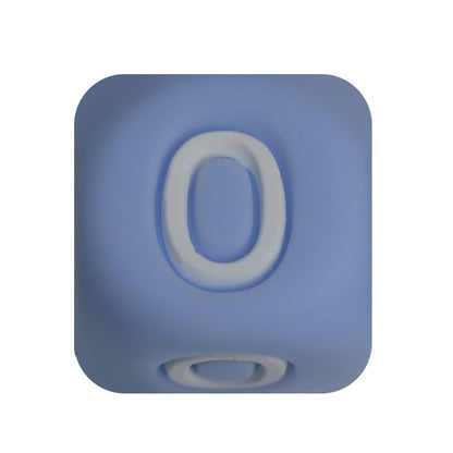 12mm Number Cube Square Silicone Beads Wholesale Blue 0