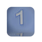 12mm Number Cube Square Silicone Beads Wholesale Blue 1