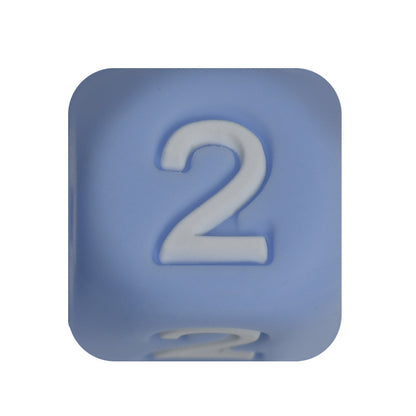 12mm Number Cube Square Silicone Beads Wholesale Blue 2