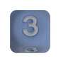 12mm Number Cube Square Silicone Beads Wholesale Blue 3