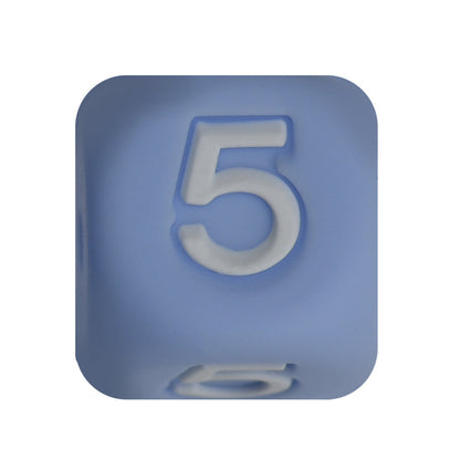 12mm Number Cube Square Silicone Beads Wholesale Blue 5