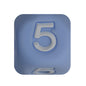 12mm Number Cube Square Silicone Beads Wholesale Blue 5