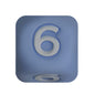 12mm Number Cube Square Silicone Beads Wholesale Blue 6