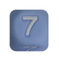 12mm Number Cube Square Silicone Beads Wholesale Blue 7