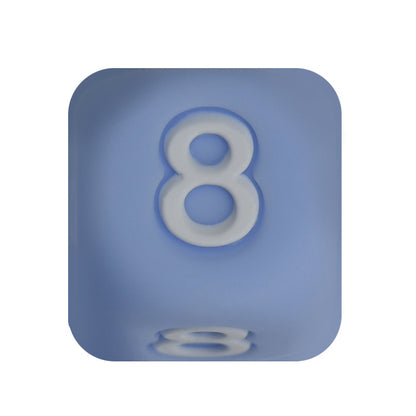 12mm Number Cube Square Silicone Beads Wholesale Blue 8