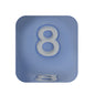 12mm Number Cube Square Silicone Beads Wholesale Blue 8