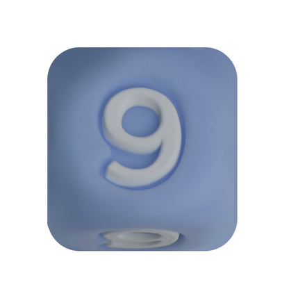 12mm Number Cube Square Silicone Beads Wholesale Blue 9