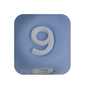 12mm Number Cube Square Silicone Beads Wholesale Blue 9