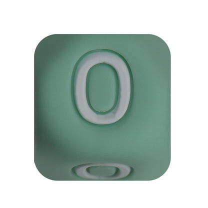 12mm Number Cube Square Silicone Beads Wholesale Green 0