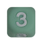 12mm Number Cube Square Silicone Beads Wholesale Green 3