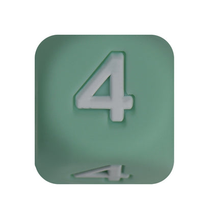 12mm Number Cube Square Silicone Beads Wholesale Green 4