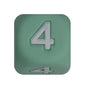 12mm Number Cube Square Silicone Beads Wholesale Green 4