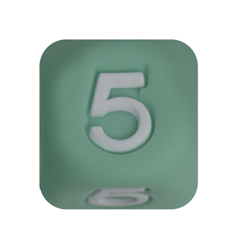 12mm Number Cube Square Silicone Beads Wholesale Green 5