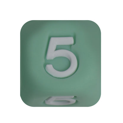 12mm Number Cube Square Silicone Beads Wholesale Green 5
