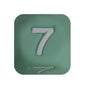 12mm Number Cube Square Silicone Beads Wholesale Green 7