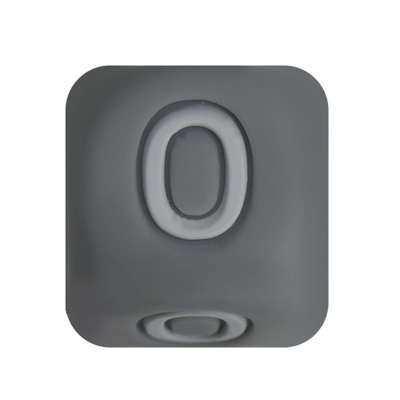 12mm Number Cube Square Silicone Beads Wholesale Grey 0