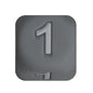 12mm Number Cube Square Silicone Beads Wholesale Grey 1