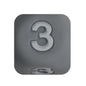 12mm Number Cube Square Silicone Beads Wholesale Grey 3
