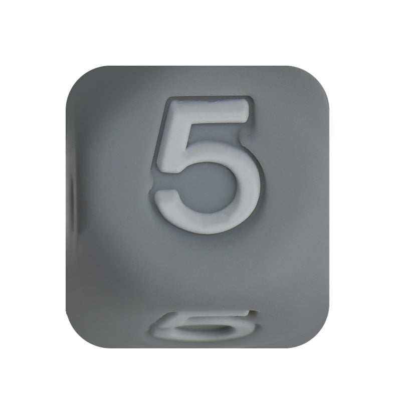 12mm Number Cube Square Silicone Beads Wholesale Grey 5