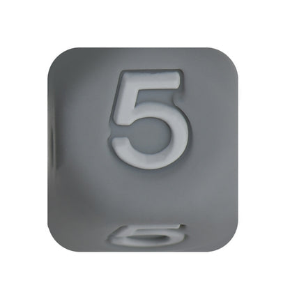 12mm Number Cube Square Silicone Beads Wholesale Grey 5