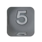 12mm Number Cube Square Silicone Beads Wholesale Grey 5