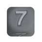 12mm Number Cube Square Silicone Beads Wholesale Grey 7