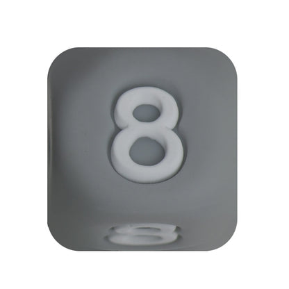 12mm Number Cube Square Silicone Beads Wholesale Grey 8