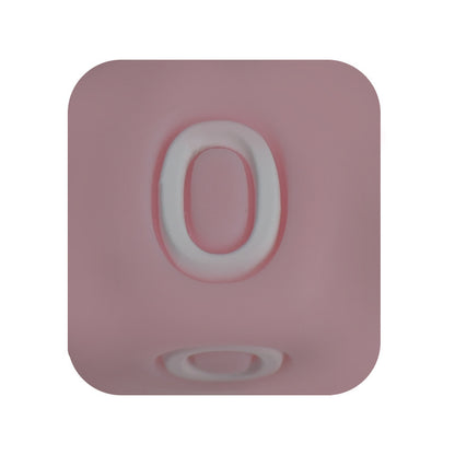 12mm Number Cube Square Silicone Beads Wholesale Pink 0