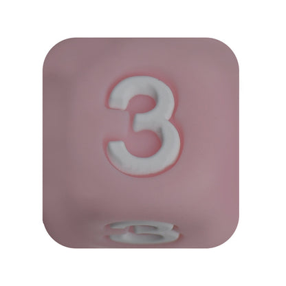 12mm Number Cube Square Silicone Beads Wholesale Pink 3