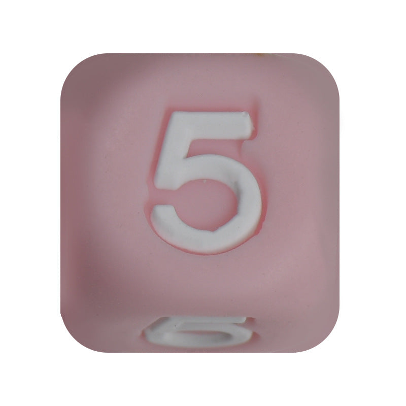 12mm Number Cube Square Silicone Beads Wholesale Pink 5