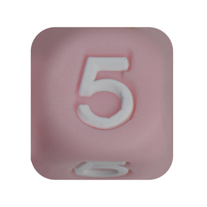 12mm Number Cube Square Silicone Beads Wholesale Pink 5