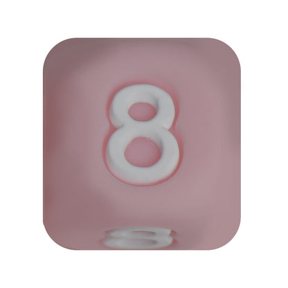 12mm Number Cube Square Silicone Beads Wholesale Pink 8