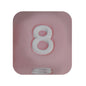 12mm Number Cube Square Silicone Beads Wholesale Pink 8