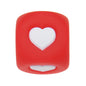 12mm Number Cube Square Silicone Beads Wholesale Red White Heart
