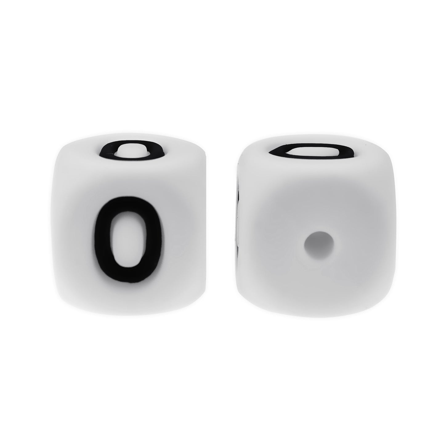 12mm Number Cube Square Silicone Beads Wholesale White 0