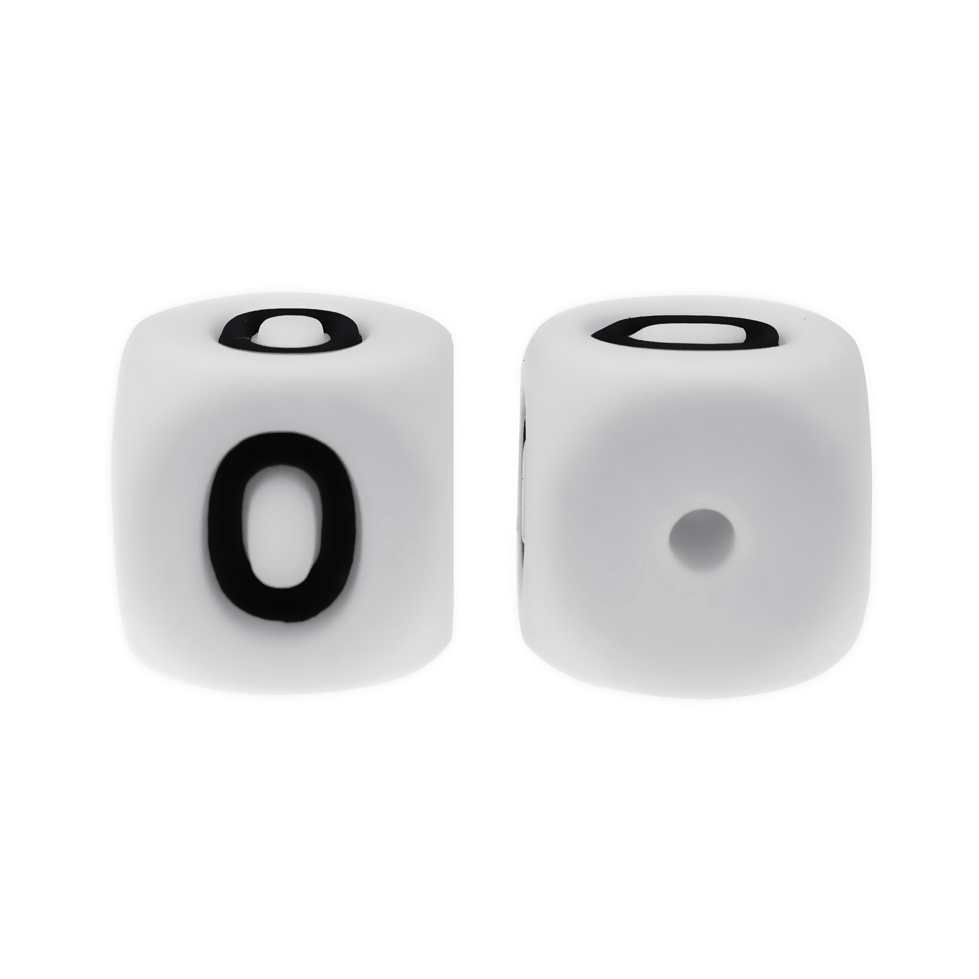 12mm Number Cube Square Silicone Beads Wholesale White 0