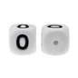 12mm Number Cube Square Silicone Beads Wholesale White 0