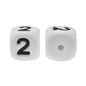 12mm Number Cube Square Silicone Beads Wholesale White 2