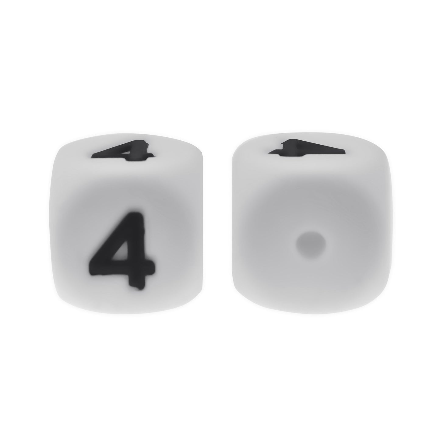12mm Number Cube Square Silicone Beads Wholesale White 4