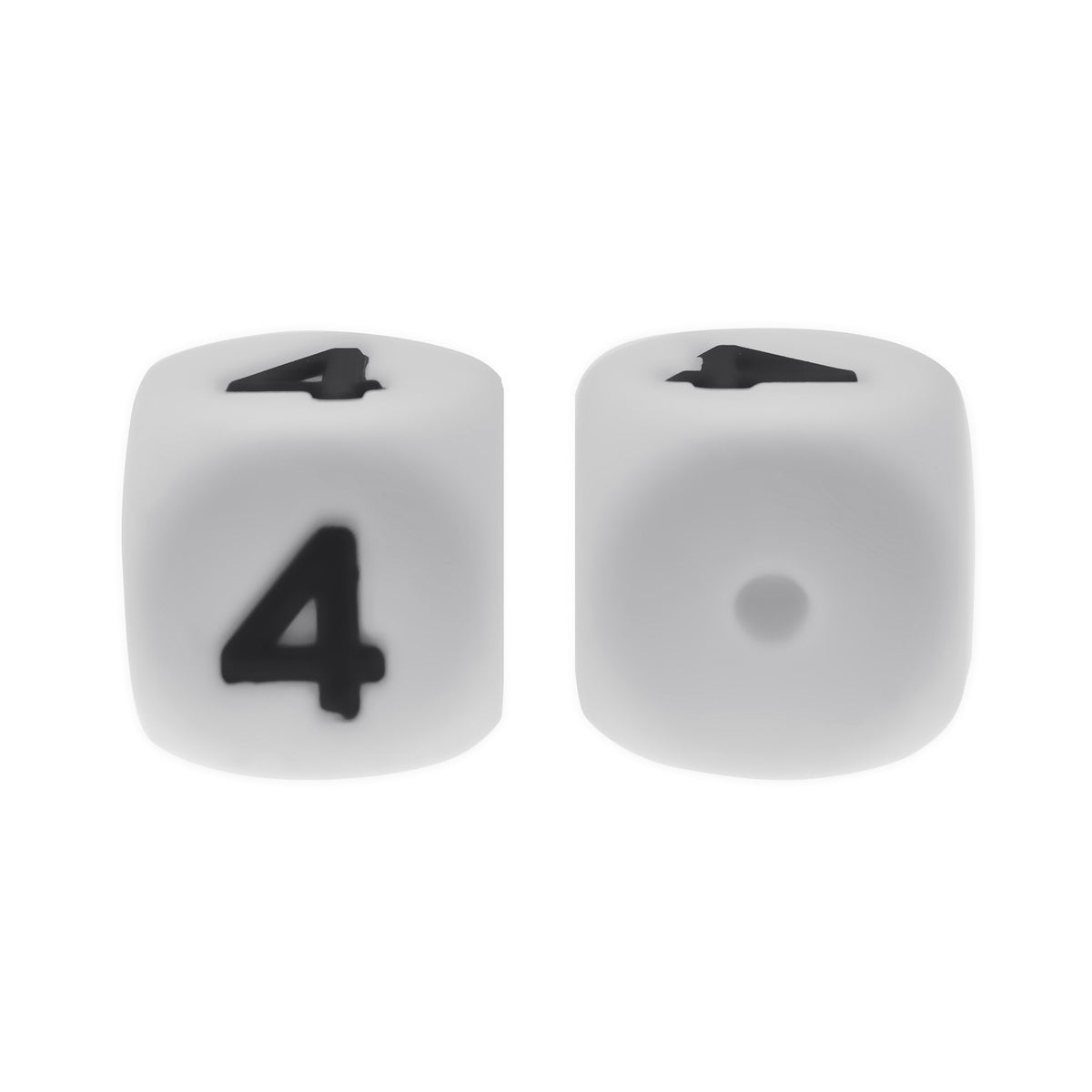 12mm Number Cube Square Silicone Beads Wholesale White 4