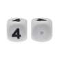 12mm Number Cube Square Silicone Beads Wholesale White 4