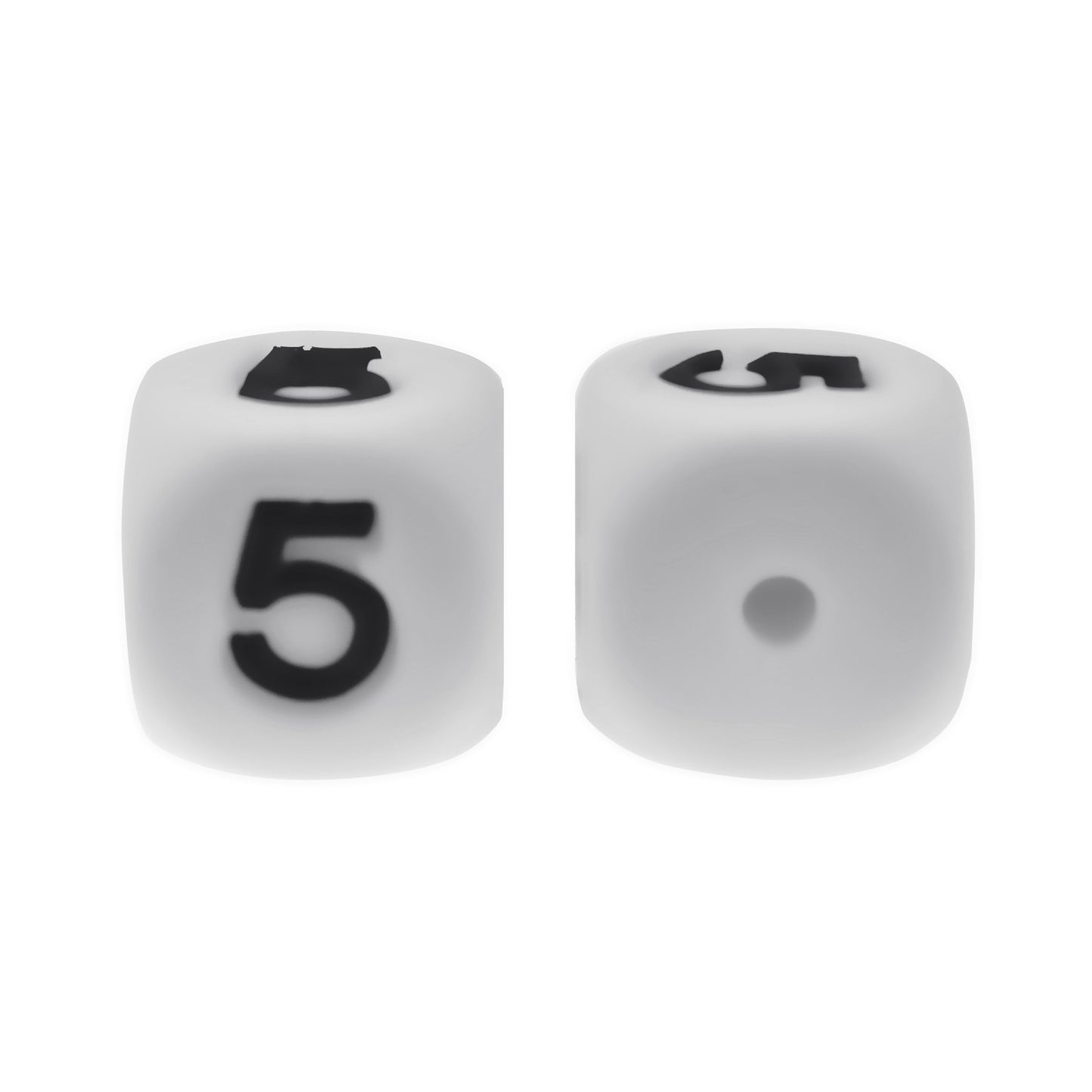 12mm Number Cube Square Silicone Beads Wholesale White 5