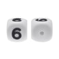 12mm Number Cube Square Silicone Beads Wholesale White 6