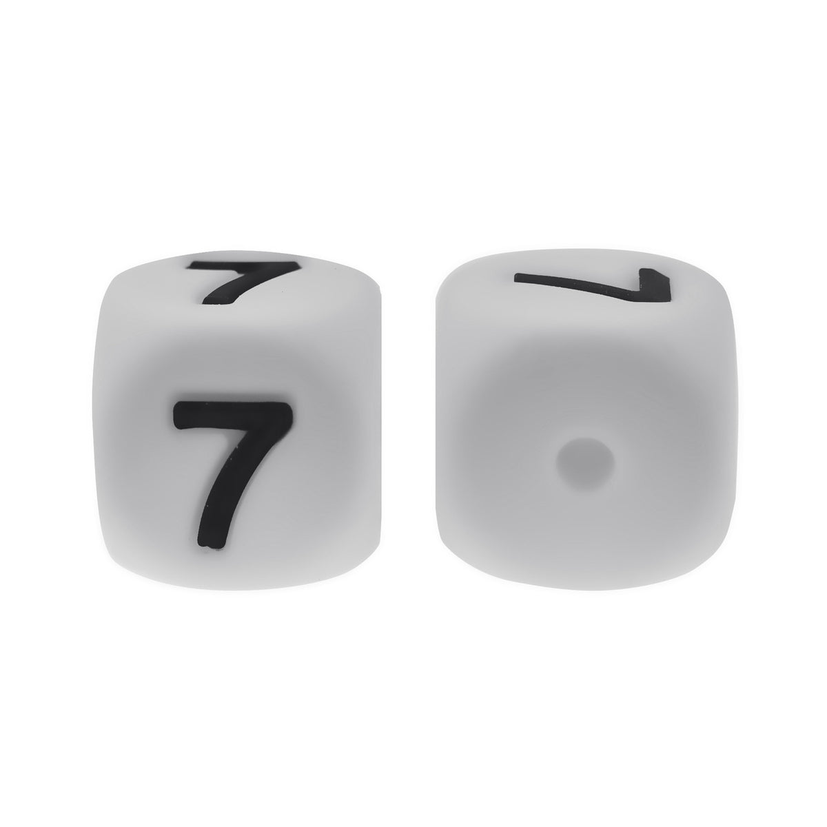 12mm Number Cube Square Silicone Beads Wholesale White 7