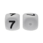 12mm Number Cube Square Silicone Beads Wholesale White 7