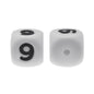 12mm Number Cube Square Silicone Beads Wholesale White 9