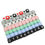 12mm Cube Silicone Beads Number Print Matte Solid Colors 20pcs 2