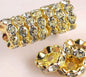 12mm Rhinestone Wavy Spacer Beads-gold