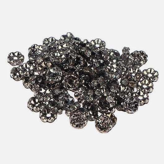 Rhinestone Wavy Spacer Beads 12mm Red Crystal 50pcs