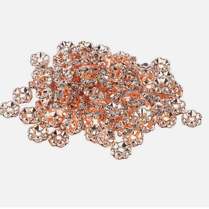 Rhinestone Wavy Spacer Beads 12mm Red Crystal 50pcs